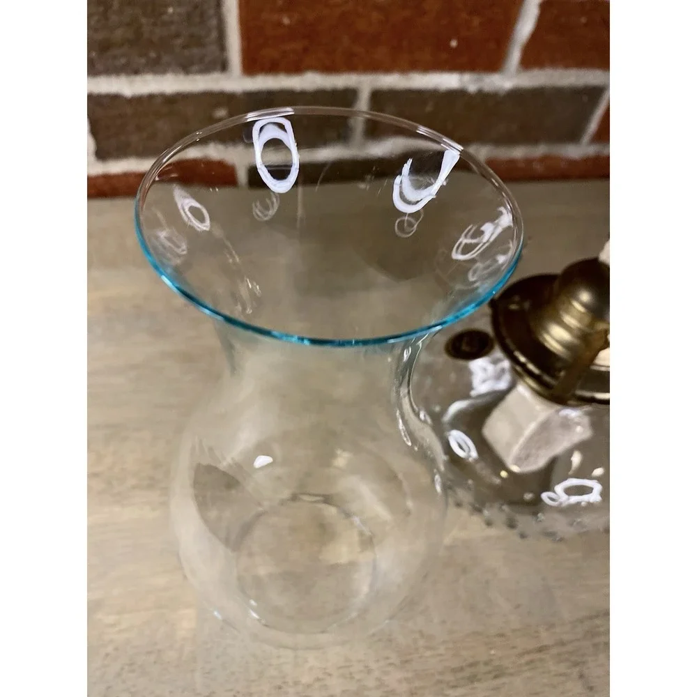 Lamplight Farms Vintage Oil Kerosene Lamp Hobnail Bumpy Chimney Top‎ Hurricane